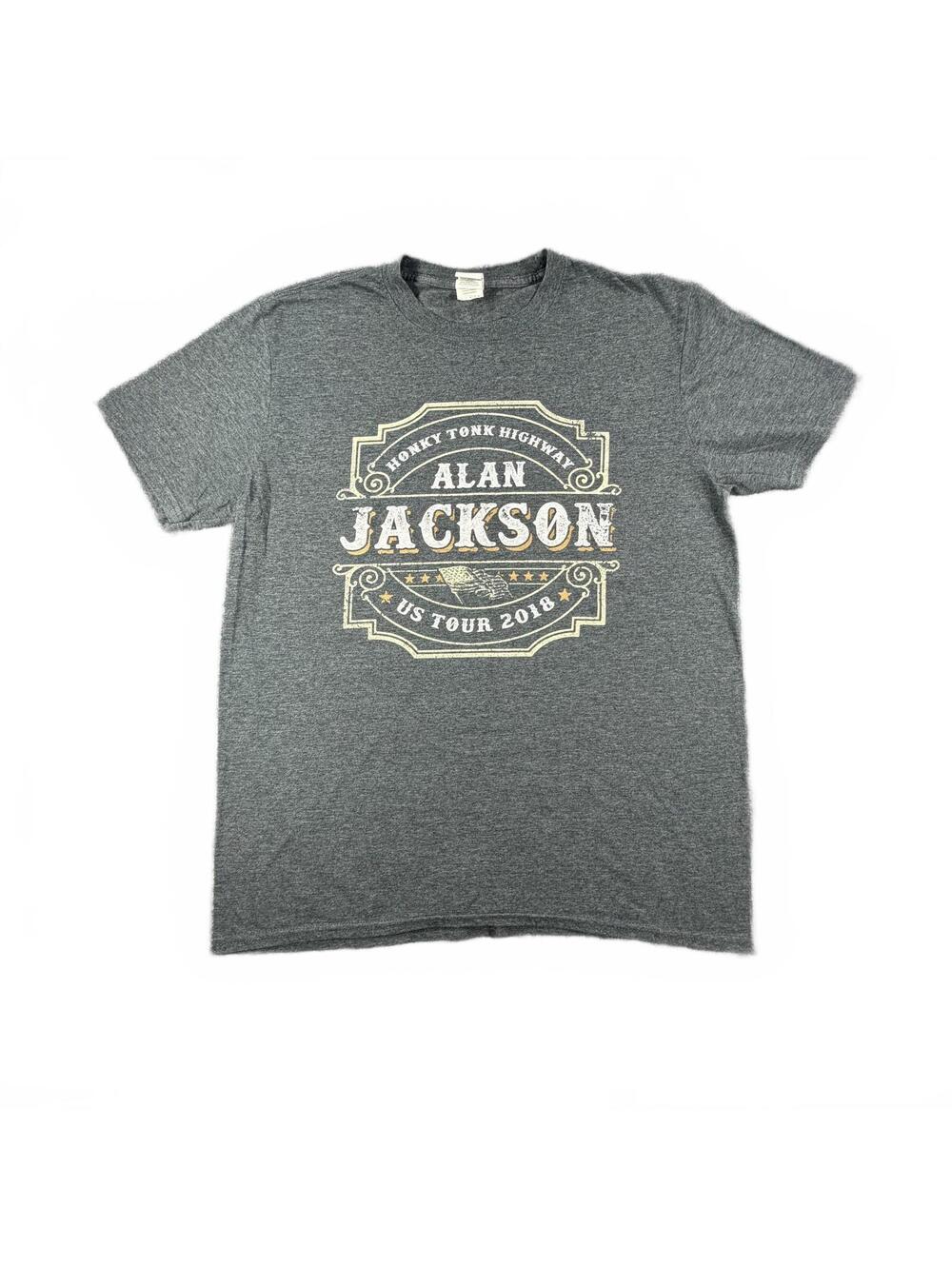 Men's Alan Jackson “Honky Tonk Highway” US Tour 2018 Gray T‑Shirt Size L